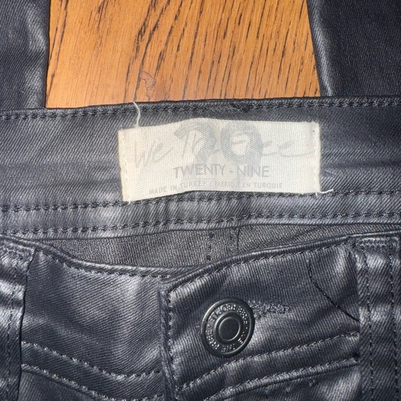 We The Free - Free People Boho Black Faux Leather Pants Size 29 - Picture 4 of 6